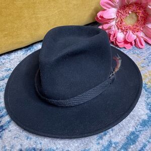 Lite Felt Fedora 100% Wool Black L